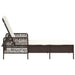 Ligstoel Bruin en Crème Wit 55 x 200 x 92 cm poly rattan