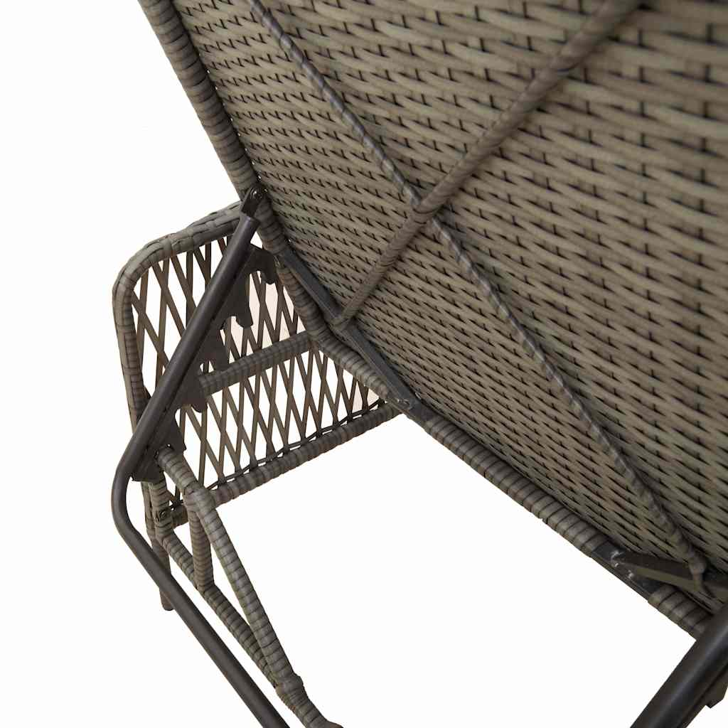 Ligstoel Grijs en Donkergrijs 200 x 55 x 92 cm poly rattan