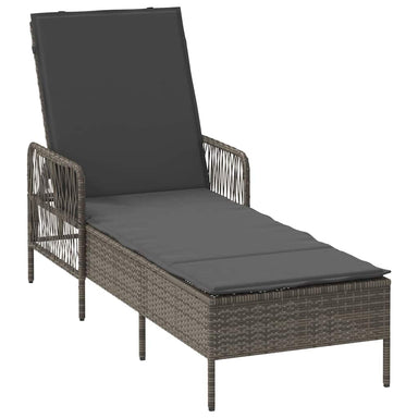 Ligstoel Grijs en Donkergrijs 200 x 55 x 92 cm poly rattan