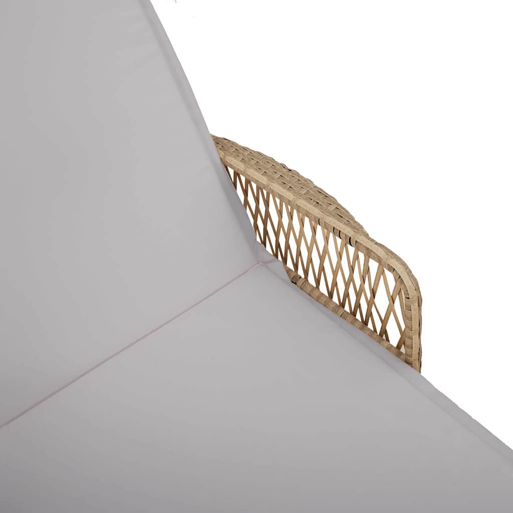 Ligstoel Beige en Licht Grijs 200 x 55 x 92 cm poly rattan