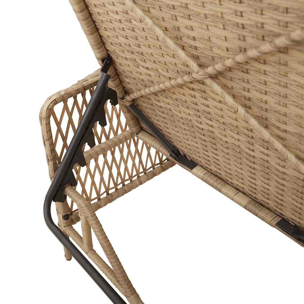 Ligstoel Beige en Licht Grijs 200 x 55 x 92 cm poly rattan