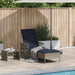 Ligstoel Grijs en Marineblauw 200 x 55 x 92 cm poly rattan