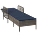 Ligstoel Grijs en Marineblauw 200 x 55 x 92 cm poly rattan
