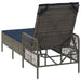 Ligstoel Grijs en Marineblauw 200 x 55 x 92 cm poly rattan