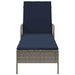 Ligstoel Grijs en Marineblauw 200 x 55 x 92 cm poly rattan