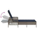 Ligstoel Grijs en Marineblauw 200 x 55 x 92 cm poly rattan