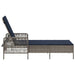 Ligstoel Grijs en Marineblauw 200 x 55 x 92 cm poly rattan