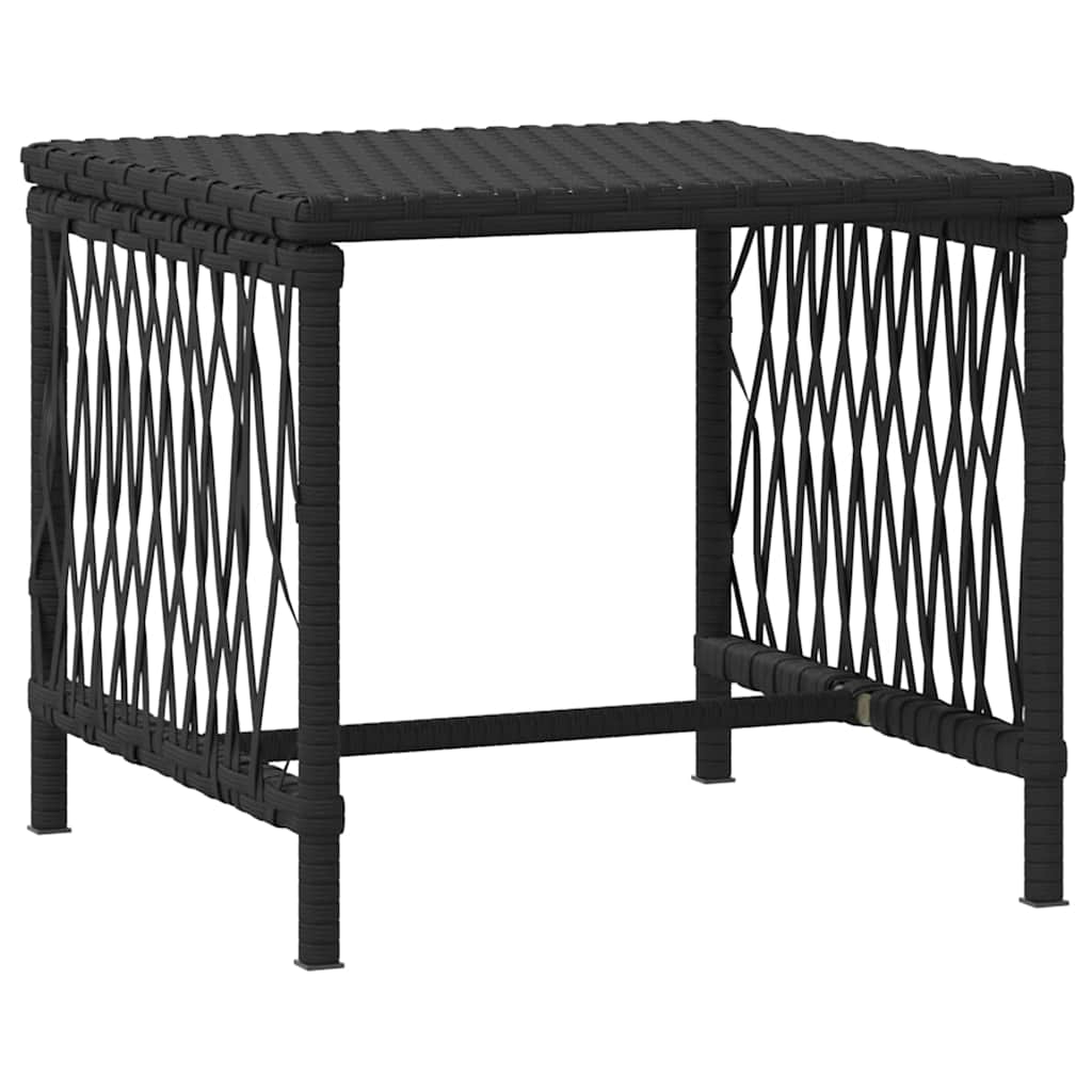 Ligstoel 3 st poly rattan Zwart en Cream Wit