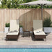 Ligstoel 3 st poly rattan Bruin en Crème Wit