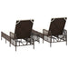Ligstoel 3 st poly rattan Bruin en Crème Wit