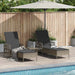 Ligstoel 3 st poly rattan Grijs en Donkergrijs