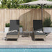 Ligstoel 3 st poly rattan Grijs en Donkergrijs