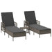 Ligstoel 3 st poly rattan Grijs en Donkergrijs