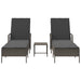 Ligstoel 3 st poly rattan Grijs en Donkergrijs