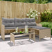 Tuinbank met tafel en kussens L-vormig poly rattan beige