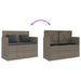 Tuinbank met kussens poly rattan grijs