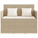 Tuinbank met kussens poly rattan beige