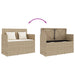 Tuinbank met kussens poly rattan beige