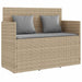 Tuinbank met kussens poly rattan beige