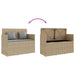 Tuinbank met kussens poly rattan beige