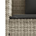 Tuinbank met kussens poly rattan lichtgrijs