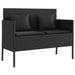 Tuinbank met kussens poly rattan zwart