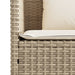Tuinbank met kussens poly rattan beige