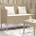 Tuinbank met kussens poly rattan beige