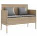 Tuinbank met kussens poly rattan beige