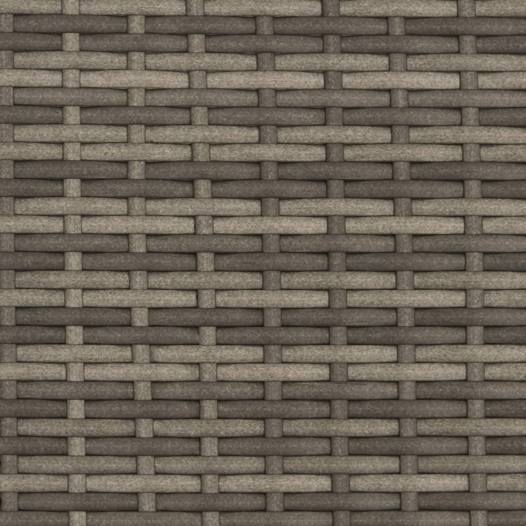 Tuinbank 2-zits met luifel en voetenbanken poly rattan grijs