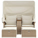 Tuinbank 2-zits met luifel en voetenbanken poly rattan beige