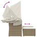 Tuinbank 2-zits met luifel en voetenbanken poly rattan beige