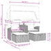 Tuinbank 2-zits met luifel en voetenbanken poly rattan beige