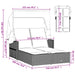 Ligbed 2-persoons met luifel en kussens poly rattan bruin