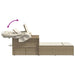 Ligbed 2-persoons met luifel en kussens poly rattan beige