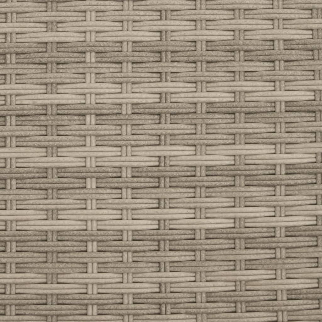 Ligbed 2-persoons met luifel en kussens poly rattan lichtgrijs