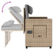 Tuinbankje verstelbaar met kussens poly rattan beige