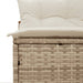 Tuinbanken 2 st zonder armleuning met kussens poly rattan beige