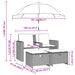Tuinbank 2-zits met parasol en voetenbanken poly rattan zwart