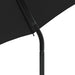 Tuinbank 2-zits met parasol en voetenbanken poly rattan zwart