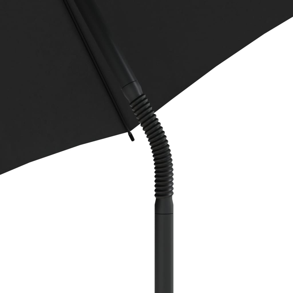 Tuinbank 2-zits met parasol en voetenbanken poly rattan bruin