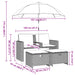 Tuinbank 2-zits met parasol en voetenbanken poly rattan grijs