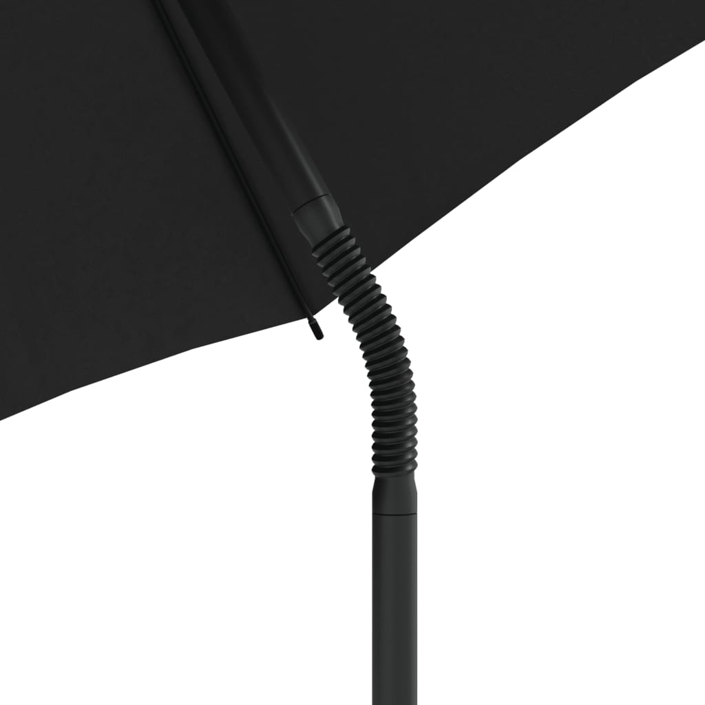 Tuinbank 2-zits met parasol en voetenbanken poly rattan grijs