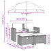 Tuinbank 2-zits met parasol en voetenbanken poly rattan beige