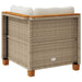 Tuinhoekbank met kussens poly rattan beige