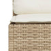 Tuinbank zonder armleuning met kussens poly rattan beige
