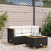 Tuinhoekbanken met kussens 2 st poly rattan zwart