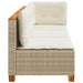 Tuinbank 3-zits met kussens poly rattan beige