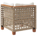 Tuinhoekbank met kussens poly rattan beige
