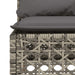 Tuinbank zonder armleuning met kussens poly rattan grijs
